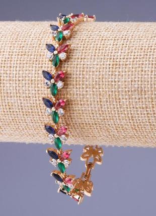 Браслет xuping с цветными кристаллами l-20см b-1см