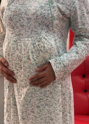 Длинная хлопковая ночная сорочка для беременных и кормящих, ночнушка nicoletta турция.5 фото