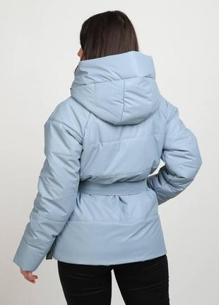 Куртка anna «блакитний мат» з капюшоном💙3 фото