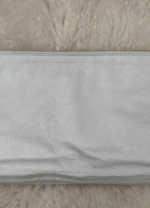 Белая сумка, клатч натуральная кожа2 фото