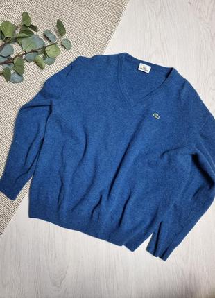 Синий мужской свитер lacoste шерстяной