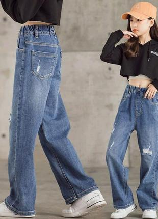 Подростковые джинсы стильные кюлоты для девочки р. 120-1604 фото