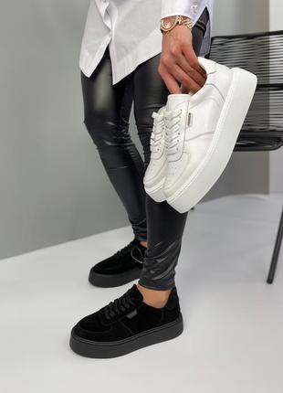 Белые кожаные натуральные кроссовки кеды8 фото