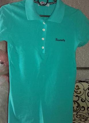 Футболка поло бірюзова