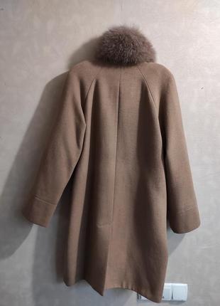 Вовняне стильне пальто з натуральним хутром, 36/s2 фото