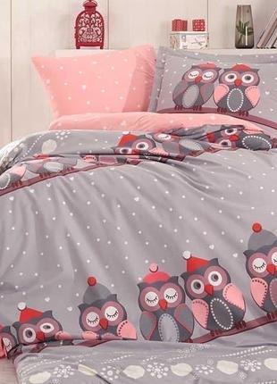 Комплект постільної hobby poplin linda сірий 160*220/1*50*70