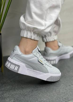 Puma cali grey трендові сірі жіночі кросівки пума жіночі стильні сірі кросівки весна літо осінь8 фото