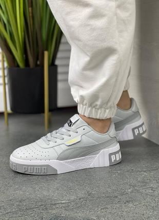 Puma cali grey трендові сірі жіночі кросівки пума жіночі стильні сірі кросівки весна літо осінь2 фото