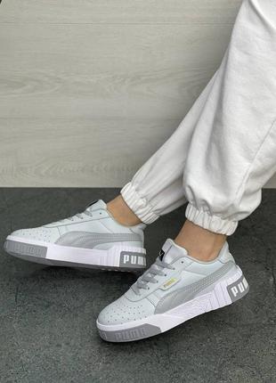 Puma cali grey трендові сірі жіночі кросівки пума жіночі стильні сірі кросівки весна літо осінь5 фото