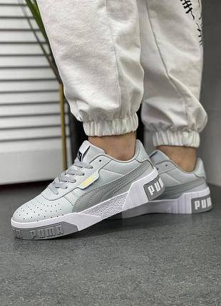 Puma cali grey трендові сірі жіночі кросівки пума жіночі стильні сірі кросівки весна літо осінь1 фото