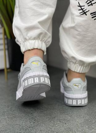Puma cali grey трендові сірі жіночі кросівки пума жіночі стильні сірі кросівки весна літо осінь5 фото