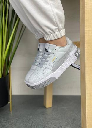 Puma cali grey трендові сірі жіночі кросівки пума жіночі стильні сірі кросівки весна літо осінь4 фото