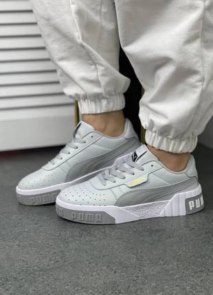 Puma cali grey трендові сірі жіночі кросівки пума жіночі стильні сірі кросівки весна літо осінь6 фото