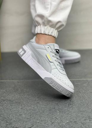 Puma cali grey трендовые серые женские кроссовки пума жіночі стильні сірі кросівки весна літо осінь