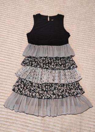 Сукня fervente 38, p xs-s, шифонове плаття ярусну