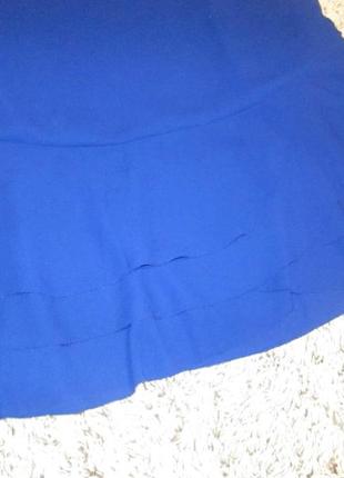 Синяя блузка, блуза с баской, ярко-синий.7 фото
