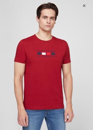 Tommy hilfiger мужская красная футболка1 фото