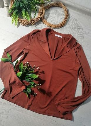 Блузка зара шоколадного  🍫 кольору