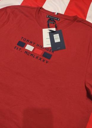 Tommy hilfiger мужская красная футболка8 фото