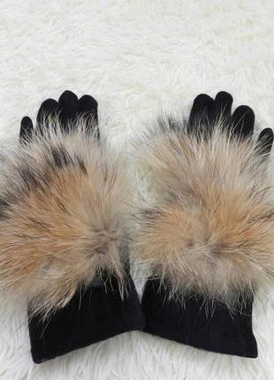 ✅ рукавички зима натуральне хутро4 фото
