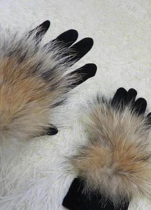 ✅ рукавички зима натуральне хутро5 фото