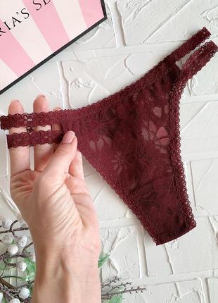 Трусики victoria’s secret pink оригинал красные кружевные стринги бикини виктория сикрет