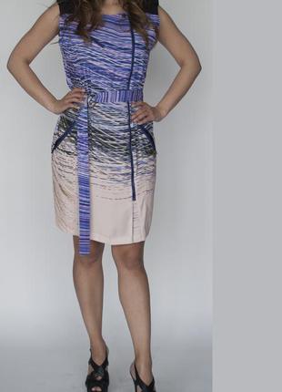Calvin klein оригинал новое фиолетовое бежевое платье размер m6 фото