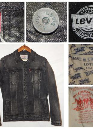 Джинсовая куртка с эффектом потертости levis: made & crafted (made in usa)3 фото