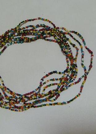 Намисто вінтаж довгі різнобарвні дрібні намистини