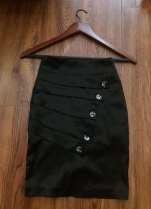 Классическая атласная юбка, юбка-карандаш1 фото