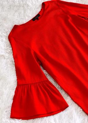 Яркое красное платье с расклешенными рукавами next