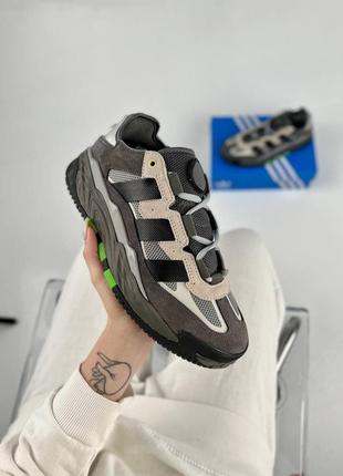 Шикарные мужские кроссовки adidas niteball коричневые с бежевым