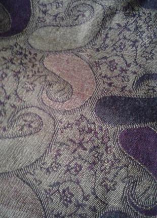 Благородный жаккардовый палантин шарф шаль с кистями в бежево-коричневых тонах jinhog6 фото