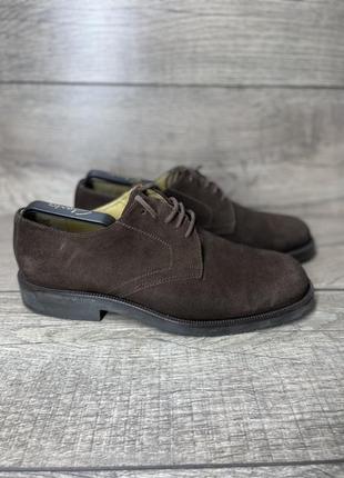 Оригинальные замшевые туфли оксфорды bally 42 размер 26.5 (27) см5 фото