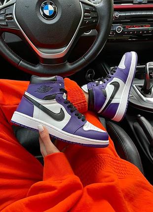Nike air jordan 1 retro ‘purple court’ 🆕 шикарные женские кроссовки найк аир джордан