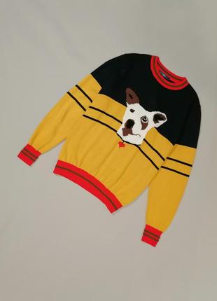 Жіночий светр з малюнком зображенням собака оверсайс жіночий светр із зображенням зображення2 фото