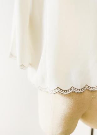 Шикарная винтажная белая блуза с вышивкой, лёгкий летний жакет под топ7 фото