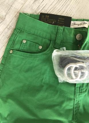 Зелёные джинсы, ярко зелёные штаны2 фото