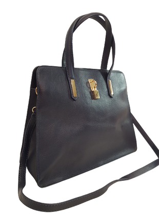 Розкішна шкіряна сумка vera pelle італія красивого темно-синього кольору