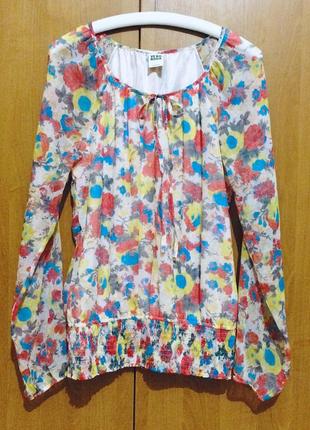 L-xl цветочная блузка блуза длинный рукав6 фото