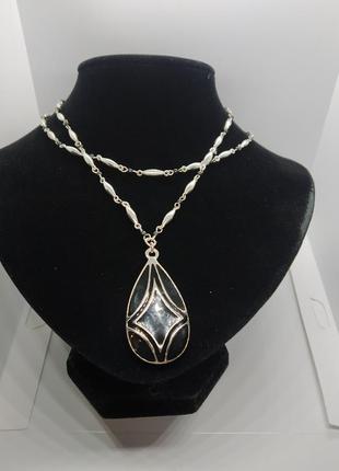 Колье ожерелье с подвеской покрытие эмаль