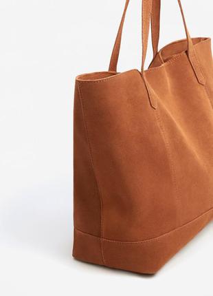 Замшевая сумка шоперр от mango стильная и вместительная вещь. новая!4 фото