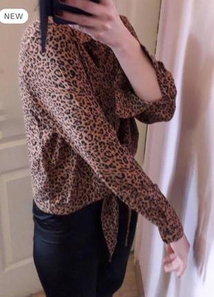Леопардовый принт трендовая рубашка h&m3 фото