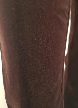 Бриджи капри бархатные "stefanel" коричневые с лампасами (италия)4 фото