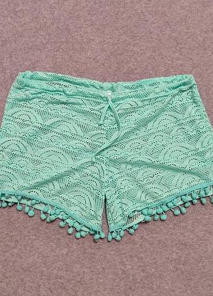 Прозорі пляжні бірюзові шортики leonisa