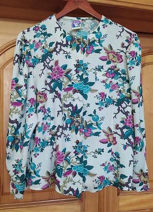 Боуза, вільна, широкий рукав, віскоза, льон, вінтаж