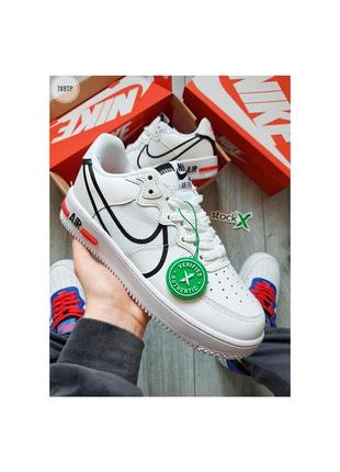 Кроссовки мужские nike air force 1 react белые / кросівки чоловічі найк аир форс білі кроссы