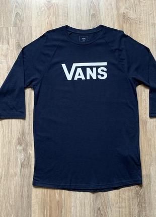 Чоловіча футболка бавовняна з рукавом три чверті vans custom fit