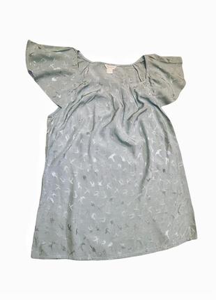 Мятная блуза топ из вискозы в птицы ласточки monsoon складки крылышки