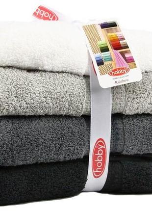 Набір якісних рушників 4 штуки rainbow siyah 50*90 чорний